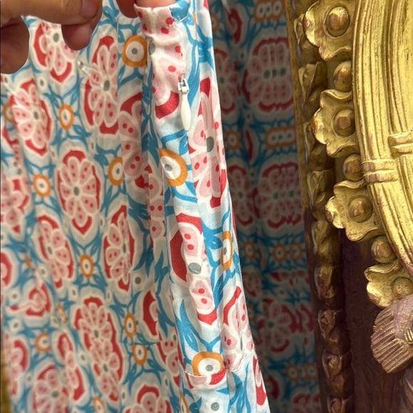 Sundance Floral Sleeveless Dress - Blue and White - Picture 4 of 5